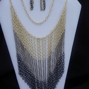 Handmade cable chain necklace & earrings