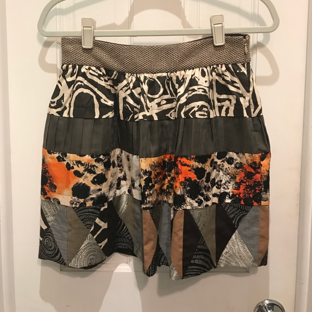 Diane Von Furstenburg Mixed Print Skirt