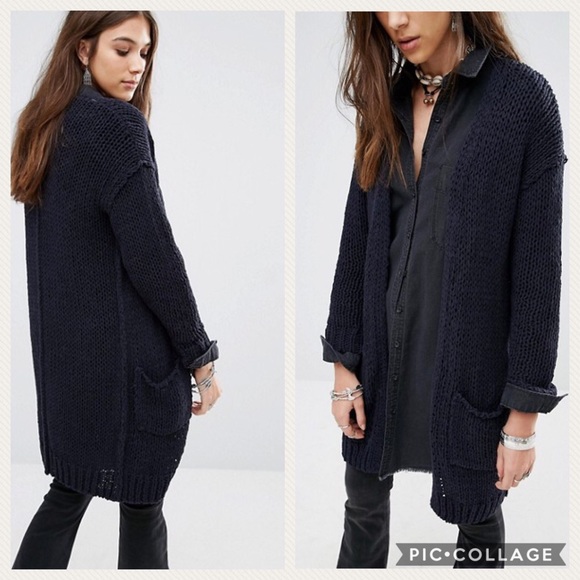 Free People Sweaters - NWT Free People Simply Sienna Navy Cardigan