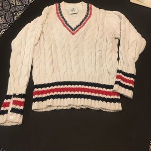 V neck varsity black fleece cotton