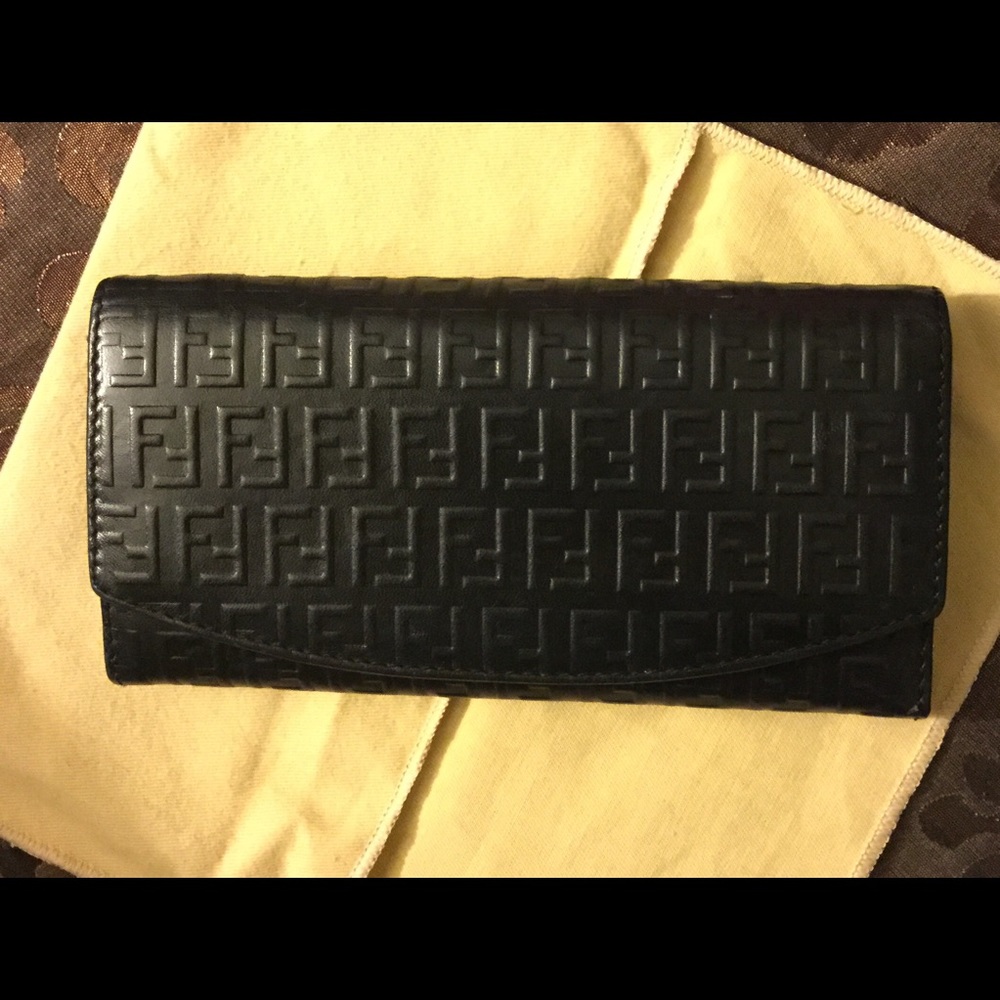 Black Leather Fendi Wallet