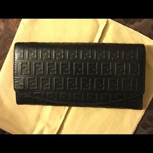 Black Leather Fendi Wallet