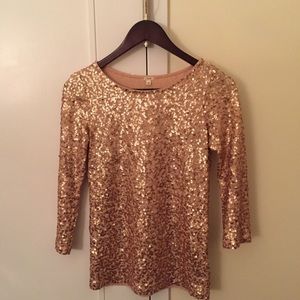 Jcrew Sequin top 3/4 sleeve, XS