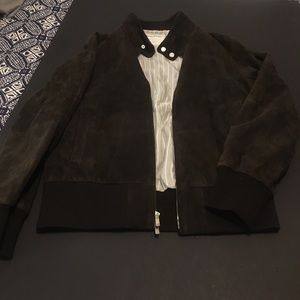 Men’s chocolate brown Nubuck suede jacket