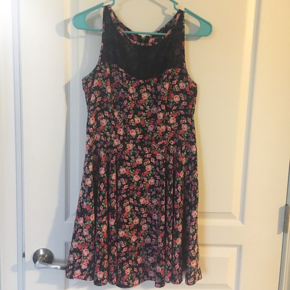 Red floral dress