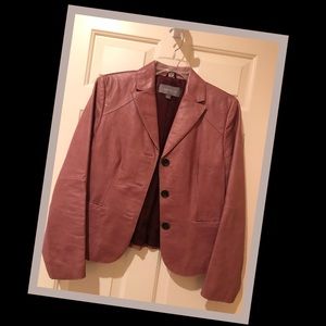 Ann Taylor 100% leather blazer