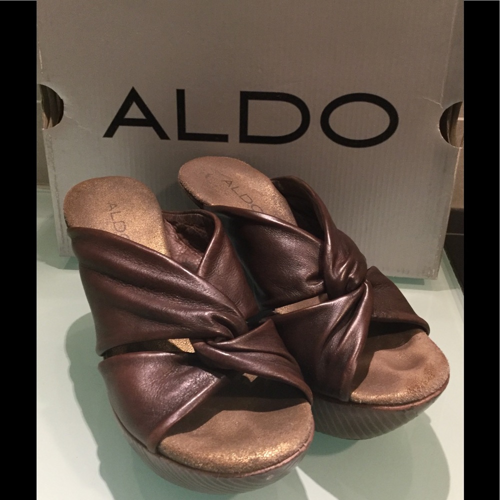 ALDO Dark Brown Wedges
