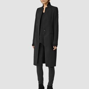 NEW ALLSAINTS Rune Black Trench Coat US Size 2