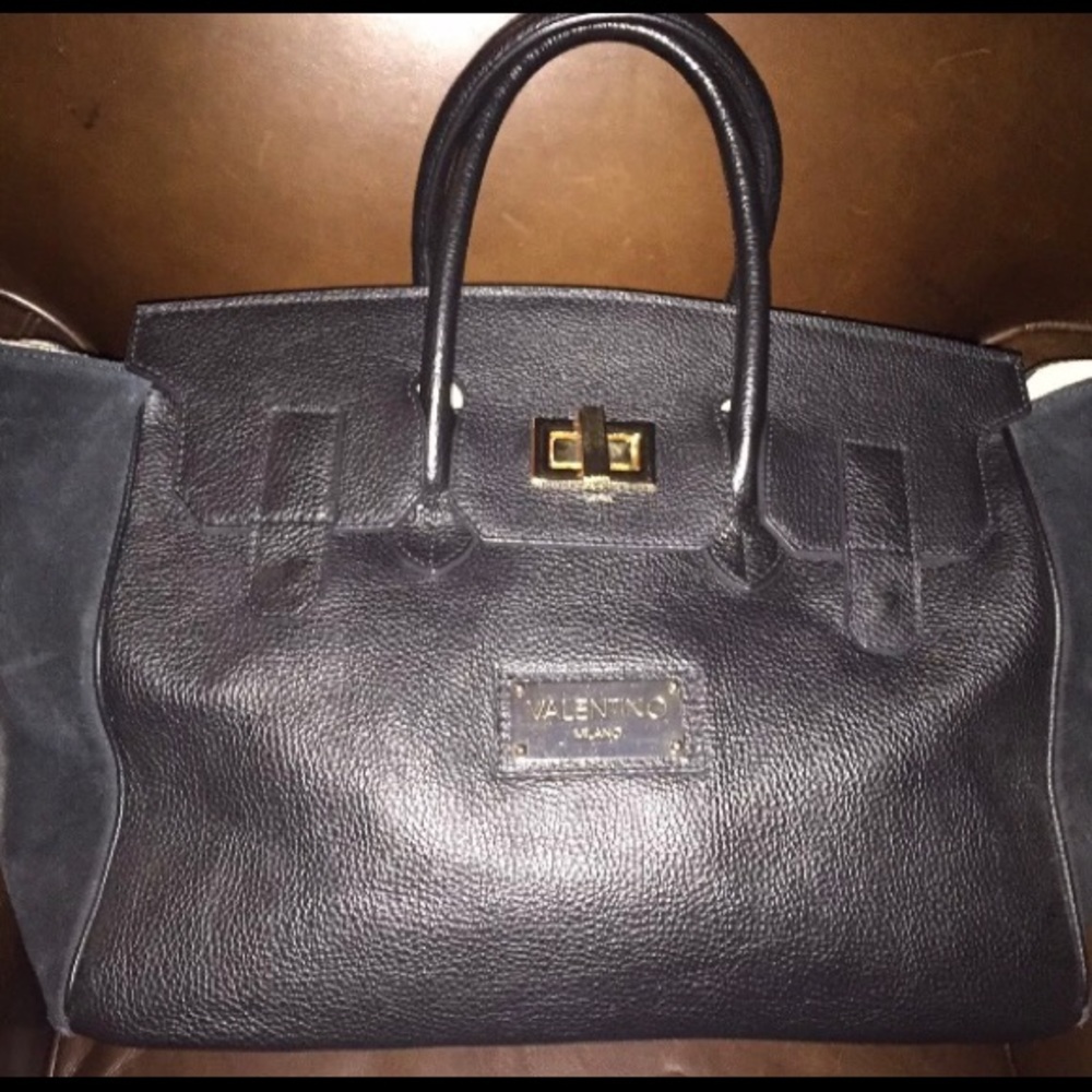 NEW Italian black leather Valentino handbag
