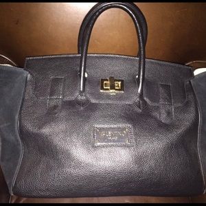 NEW Italian black leather Valentino handbag
