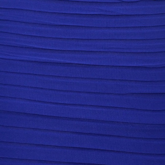 Blue stretchy layered look mini-skirt - Picture 5 of 7