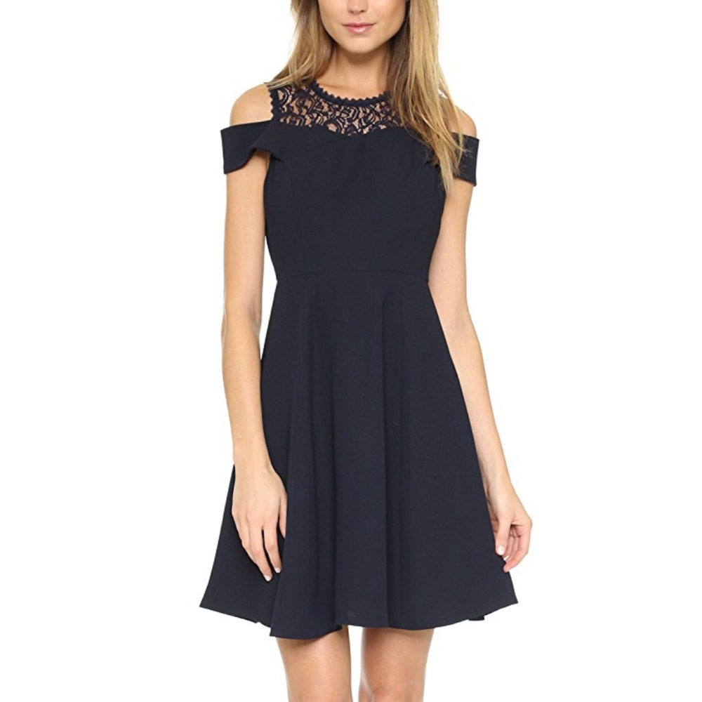 Rebecca Taylor Off Shoulder Crepe Dress