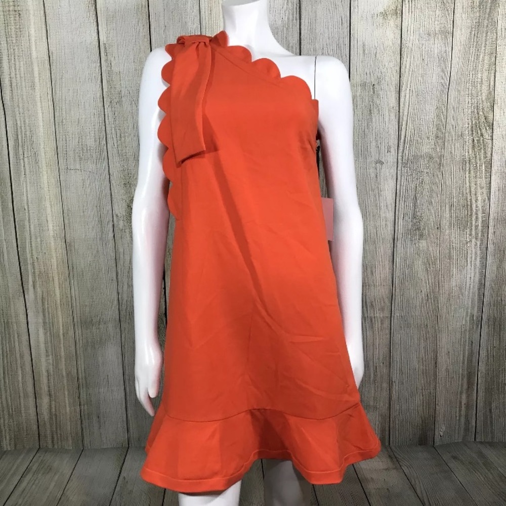 Victoria Beckham dress one shoulder orange