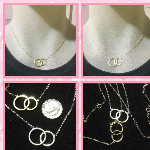 Elegant 925 sterling silver circles necklace - Picture 2 of 2