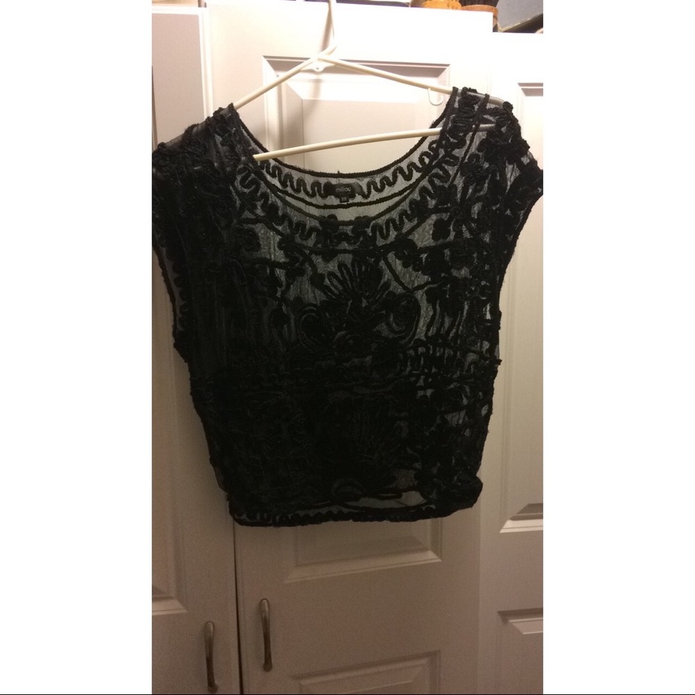 LF Millau crochet mesh top 🖤