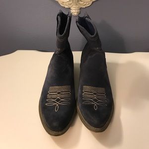 Nine West blue suede cowboy boots