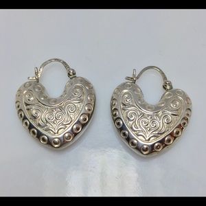 Sterling Silver Puffy Heart Earrings