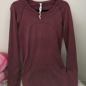 Lululemon athletica long sleeve red top