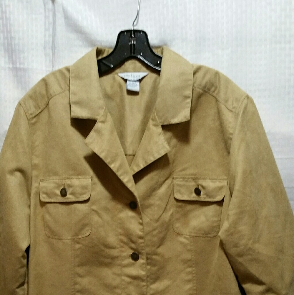 Koret City Blues Tan Faux Suede Jacket, Size  20
