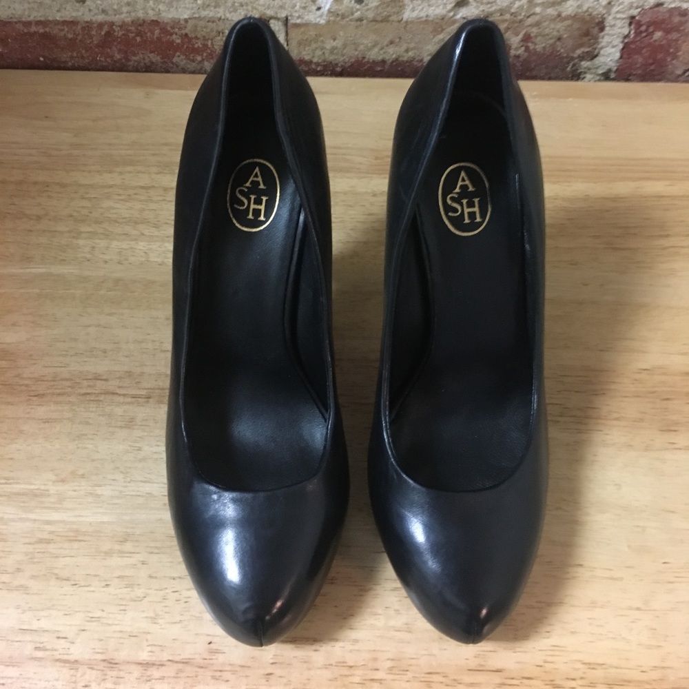 ASH NWOB Eloise black leather heels - size 37.5
