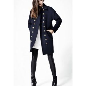 Very new all saints wool coat in dark navy
