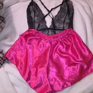 Shorts only silky hot pink shorts