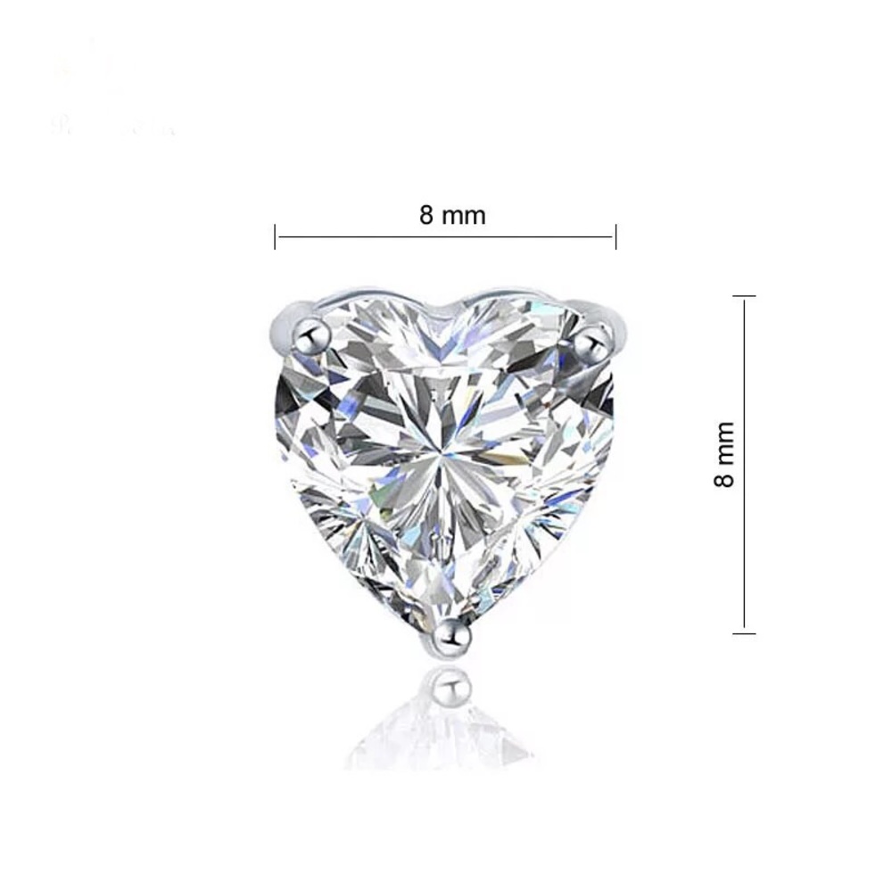 4ct VVS1 lab diamond 925 silver heart cut earrings - Picture 3 of 8