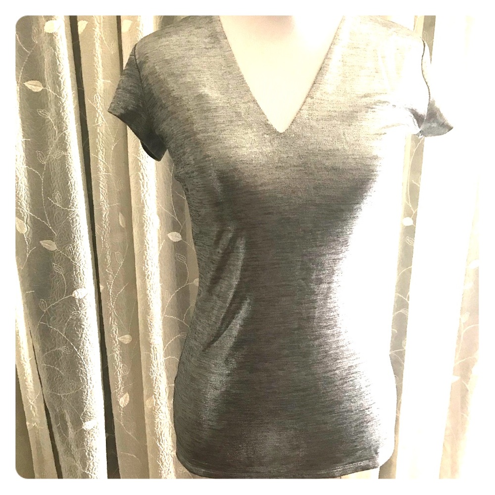INC Silver Cap Sleeve Top, NWT
