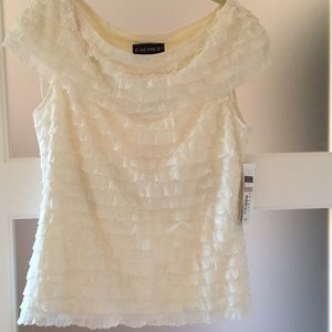 Cachet Brand New Ruffled Evening Blouse Sz12