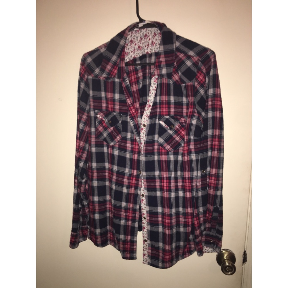 flannel with floral accents