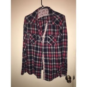 flannel with floral accents