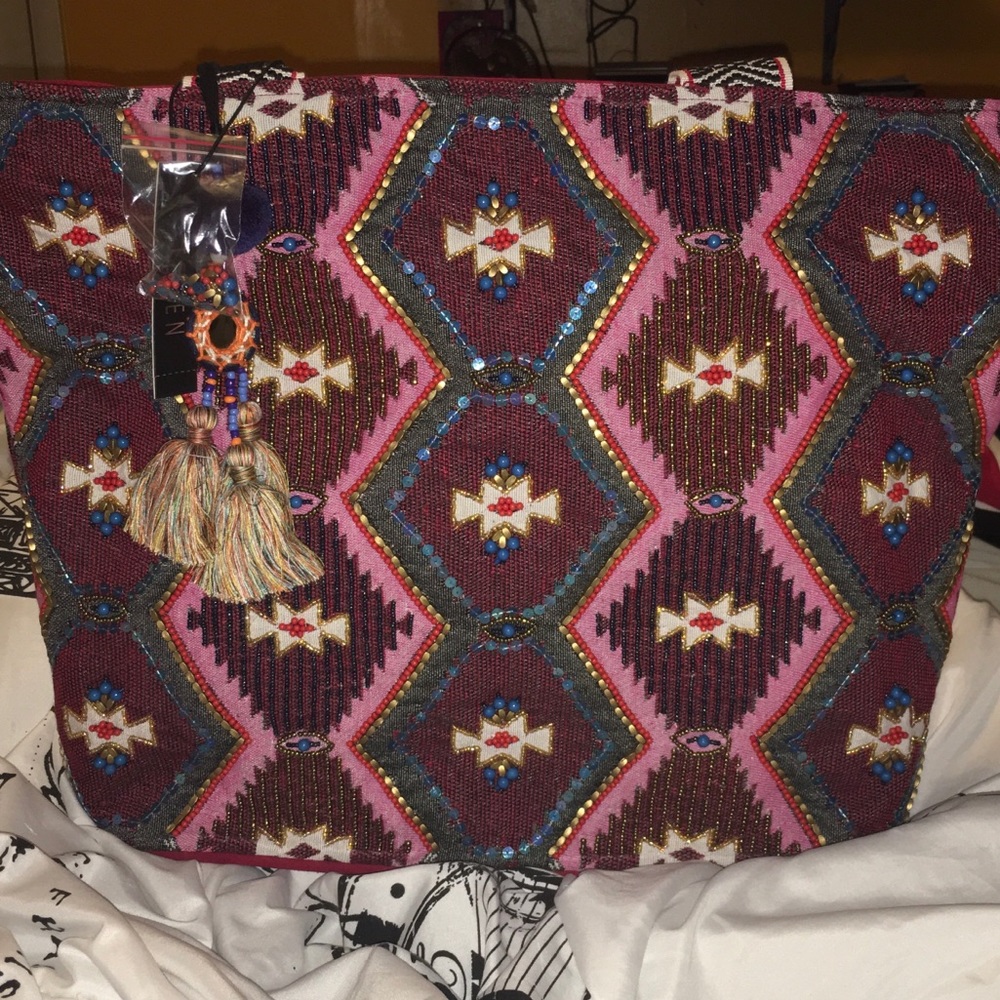 Steve Madden Aztec beaded Large Tote