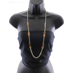 Gold-Tone Statement Necklace For Women With Facet