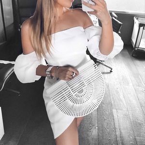 Forever 21 White Puff Sleeve Dress size SMALL