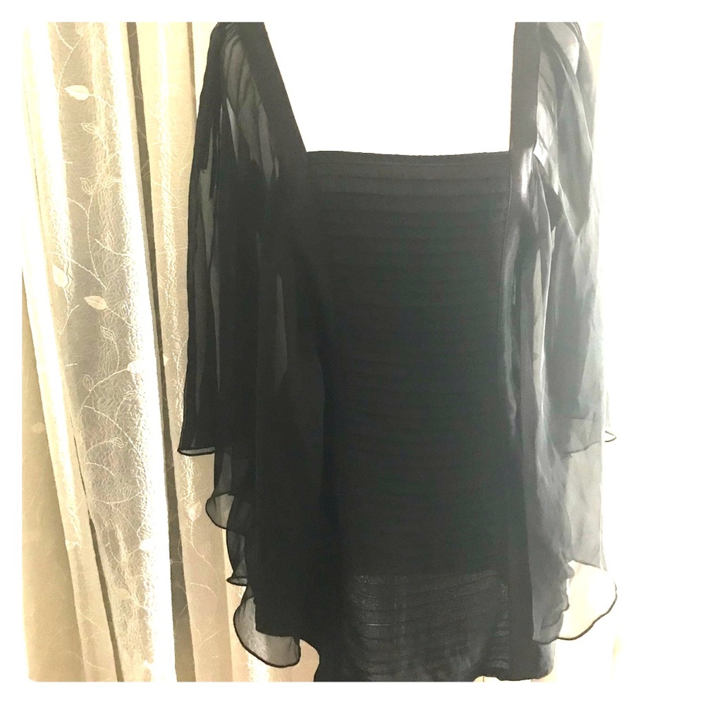 Fancy Bebe Chiffon Batwing Evening Blouse