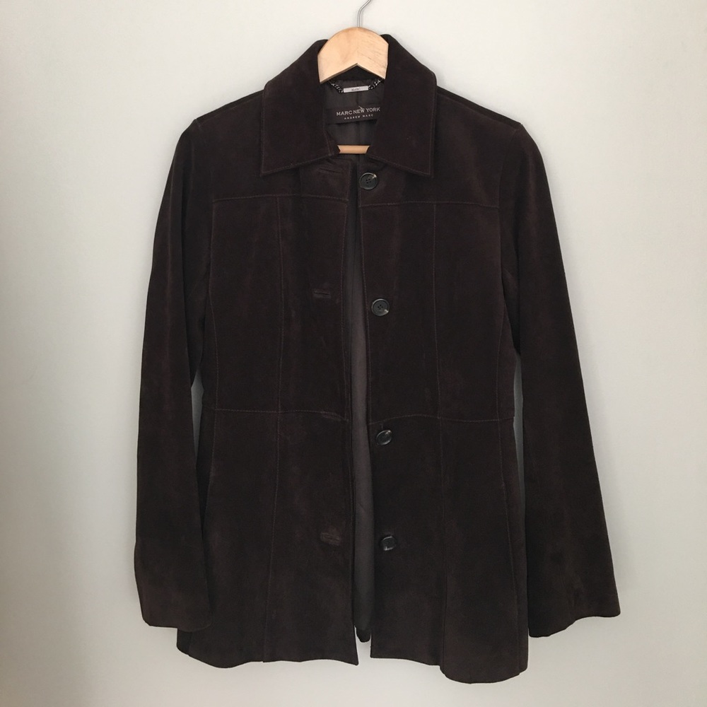 Marc New York Chocolate Suede Jacket - Picture 2 of 6