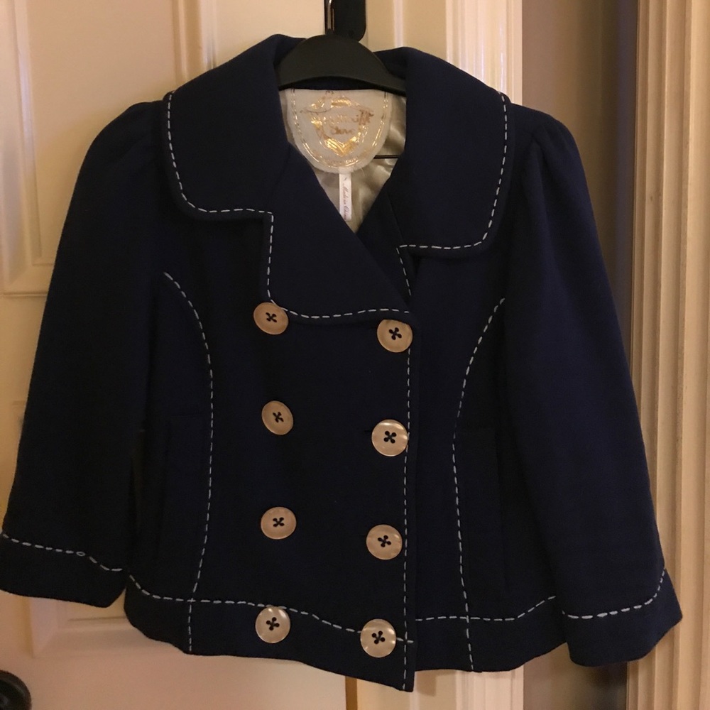 Knotted Dove Cropped Double Breasted Jacket