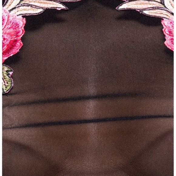 SALE! Last One! Floral Embroidered Sheer Mesh Top - Picture 6 of 7