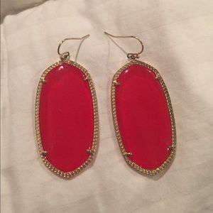 Kendra Scott Danielle red earrings.