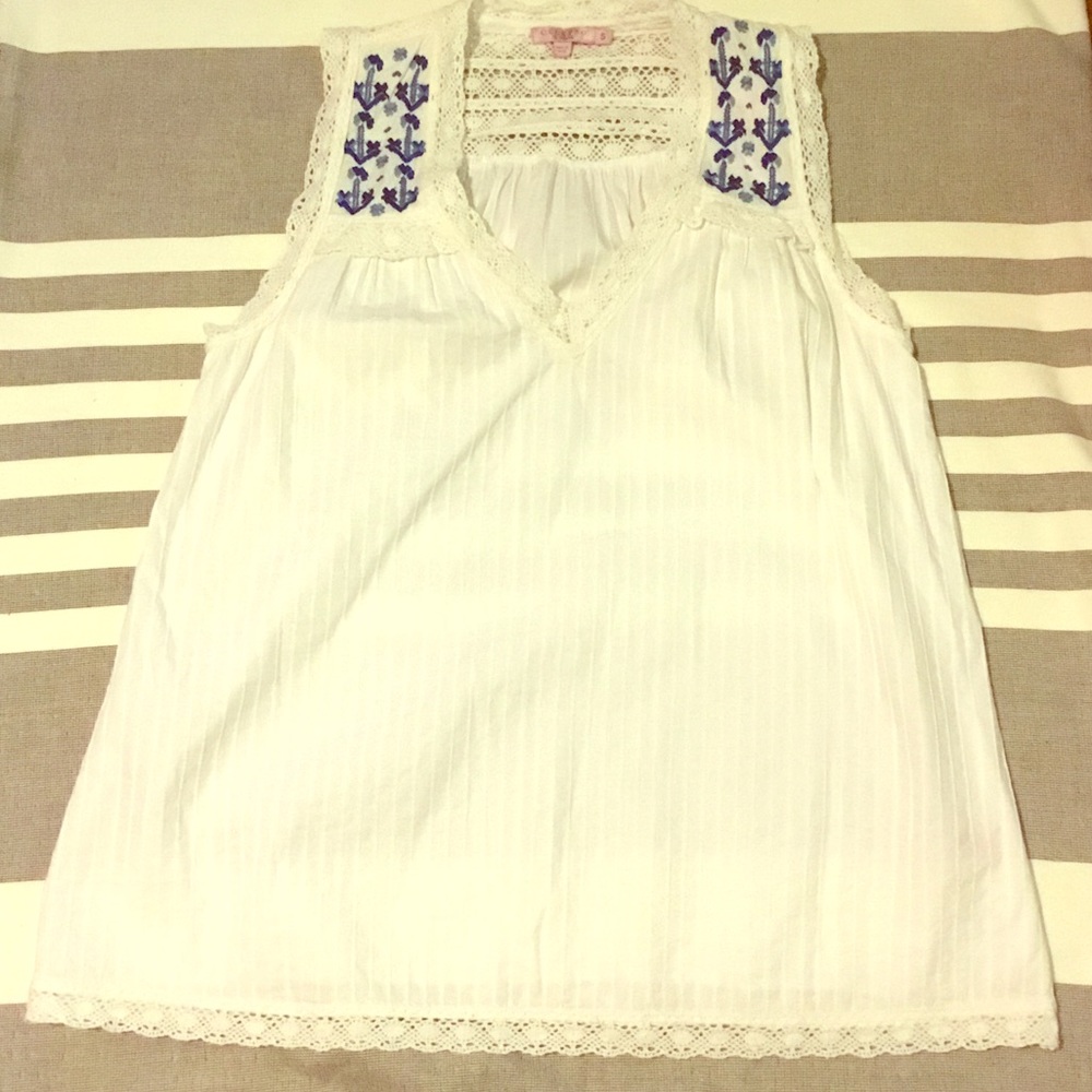 Calypso St.Barth White Sleeveless Top Size Small