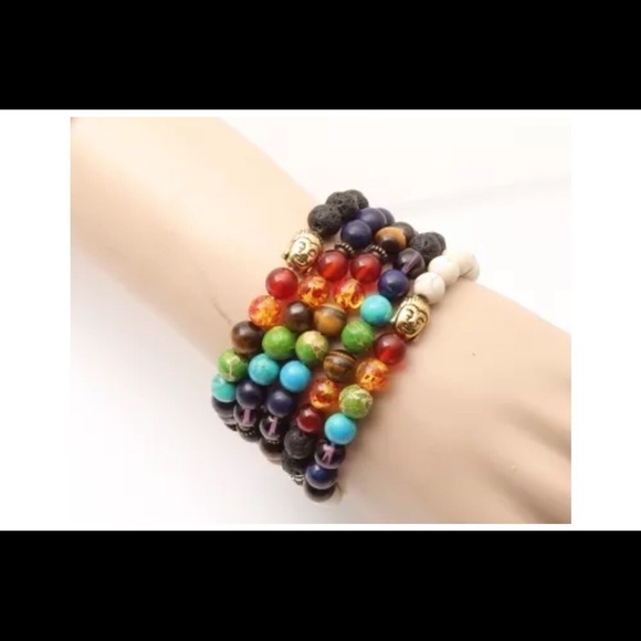 7-Chakra Bracelet Healing Reiki Balance Lava Yoga - Picture 4 of 8