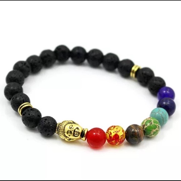 7-Chakra Bracelet Healing Reiki Balance Lava Yoga - Picture 2 of 8