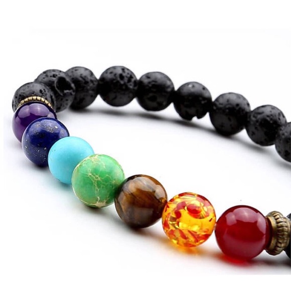 7-Chakra Bracelet Healing Reiki Balance Lava Yoga - Picture 5 of 8