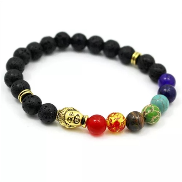 7-Chakra Bracelet Healing Reiki Balance Lava Yoga - Picture 6 of 8