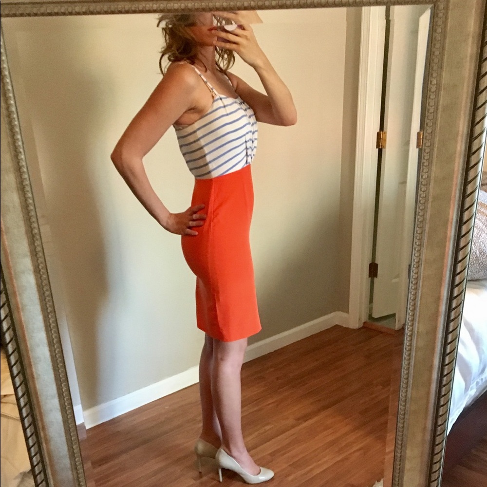 Orange and Blue Striped Dress