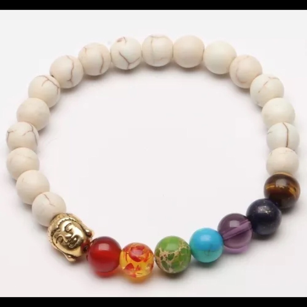 7-Chakra Bracelet Healing Jasper Stone Buddha Yoga