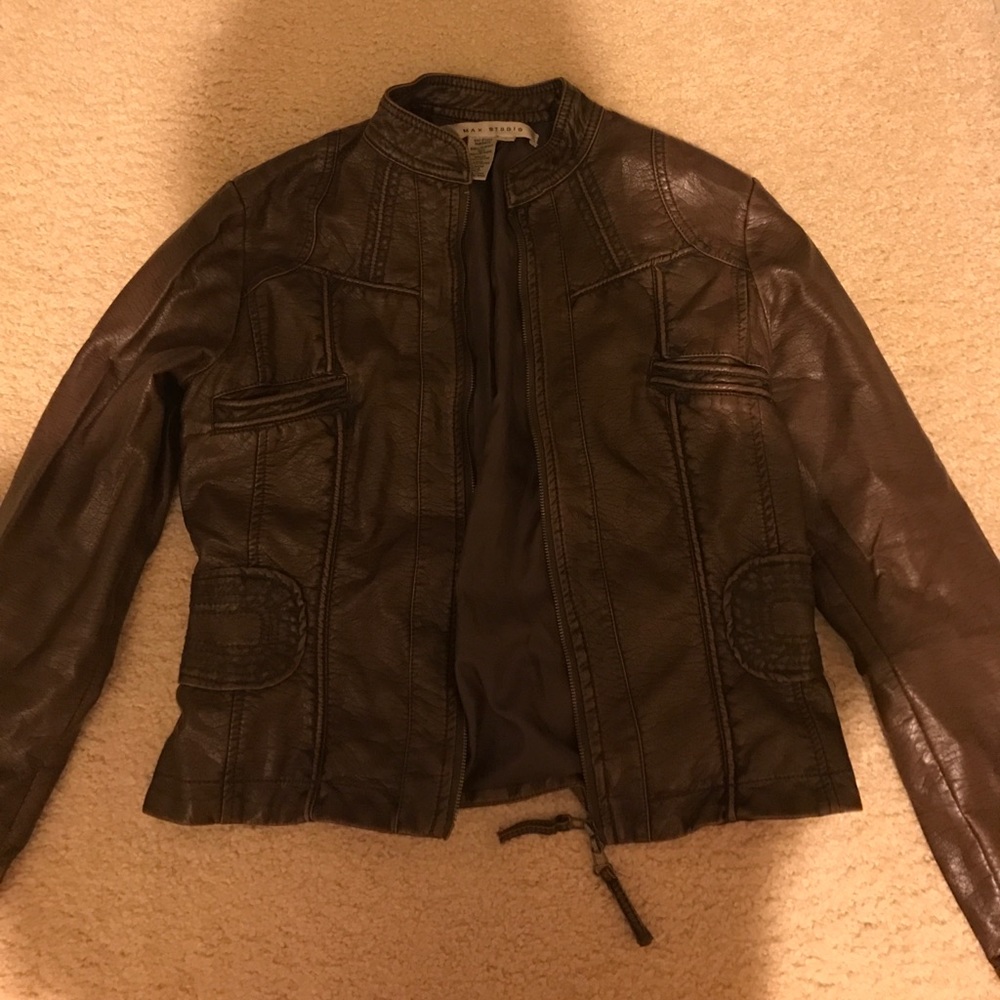 Max studio leather jacket