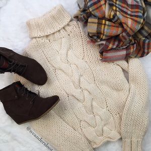 J. Crew, wool hand knit sweater