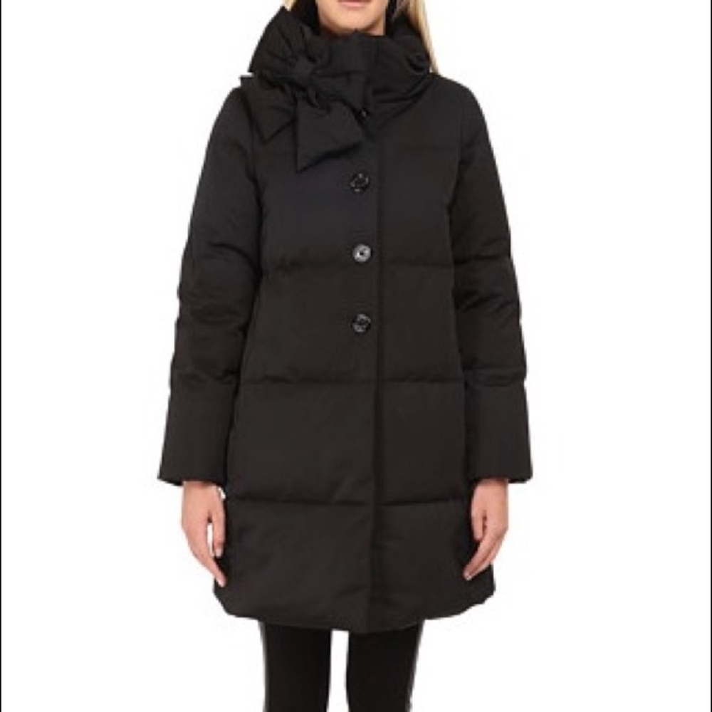 Kate Spade Funnel-neck Puffer Coat with Bow