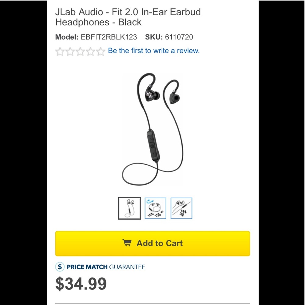 JLab audio FIT 2.0 Earbud Headphone